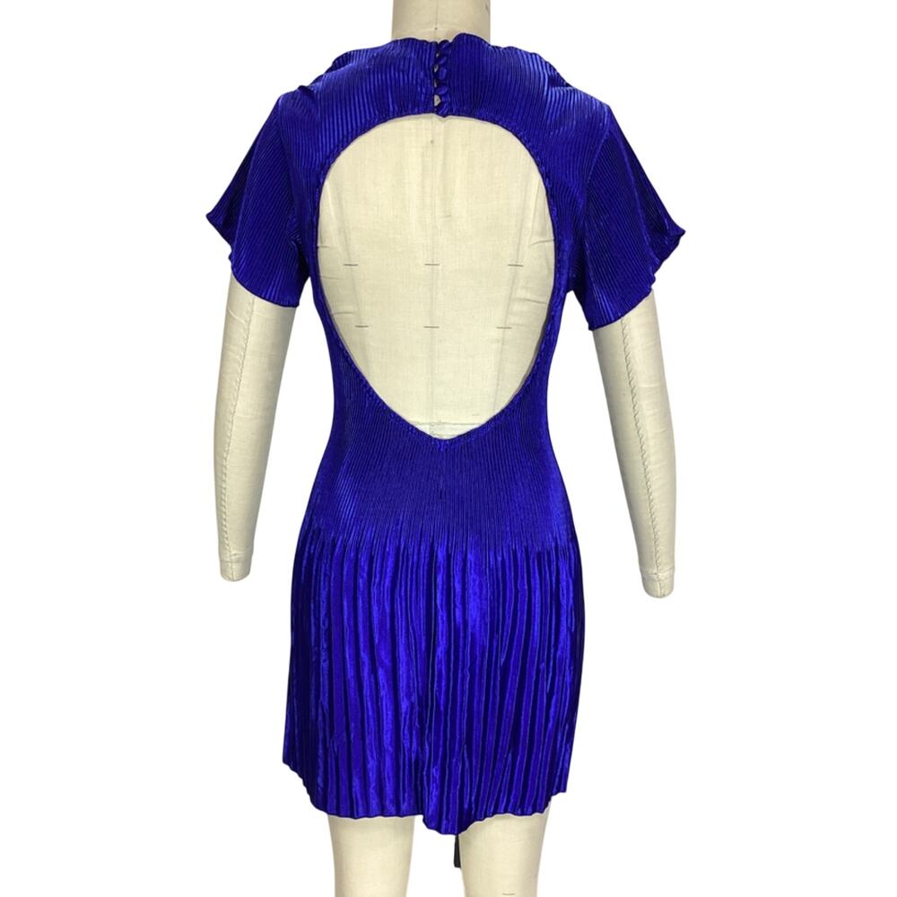 L'idee Pleated Cobalt Aperitif Dress Size 10 - Picture 3 of 4